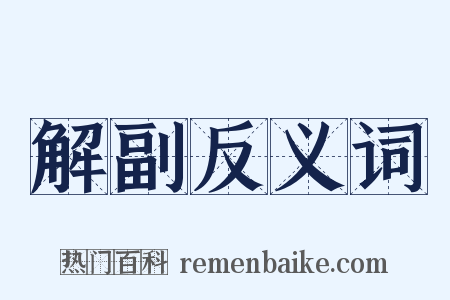 解副反义词是什么意思的图片